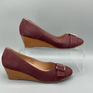 NEW Journee Collection Women’s Grayson Wedges Wine Red Size 7.5W